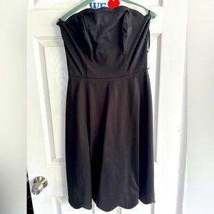 Black strapless midi dress size 4